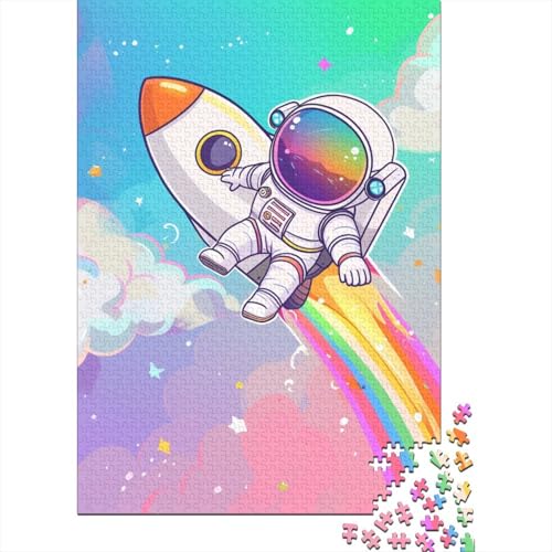 Astronauten-Ostergeschenke, Puzzle, Dekompressionsspielzeug, 100 Prozent recycelte Pappe, Puzzle für Kinder und Erwachsene ab 12 Jahren, 38 x 26 cm, 1000 Teile von LMYmoney