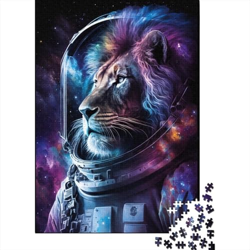 Astronautenkunst-Löwe, Puzzle 1000 Teile, kreatives rechteckiges großes Familienpuzzlespiel, Kunstwerk für Kinder und Teenager, 1000 Teile (75 x 50 cm) von LMYmoney