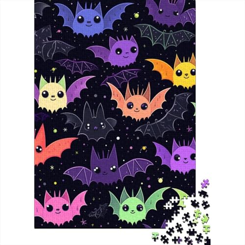 Bat Devoted Believers Puzzle, Heimdekoration, 100% recycelte Pappe, Puzzle für Kinder und Erwachsene ab 12 Jahren, 70 x 50 cm, 1000 Teile von LMYmoney