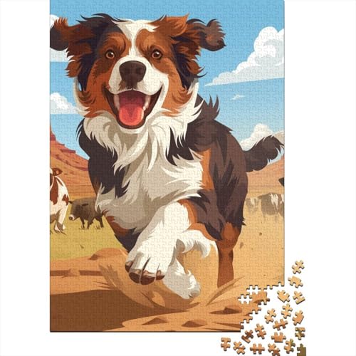 Border Collie, christliches religiöses Gebet, Geschenke, Puzzle, Denksportaufgabe, Premium-Karton-Puzzle für Kinder und Erwachsene ab 12 Jahren, 70 x 50 cm, 1000 Teile von LMYmoney