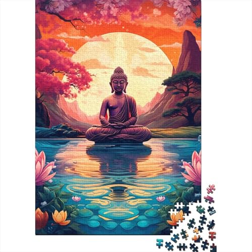 Buddha-Statue, religiöses und inspirierendes Puzzle, schwierige Herausforderung, 100% recycelte Pappe, Puzzle für Kinder und Erwachsene ab 12 Jahren, 38 x 26 cm, 1000 Teile von LMYmoney