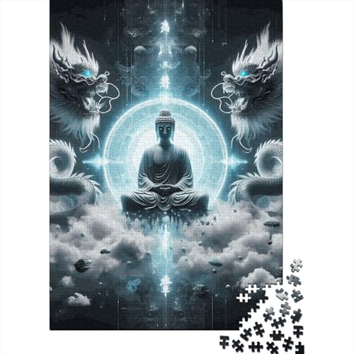 Buddha-Statue-Puzzle, 100 Prozent recyceltes Kartonpapier, rechteckiges Puzzle für Kinder und Erwachsene ab 12 Jahren, 38 x 26 cm, 1000 Teile von LMYmoney