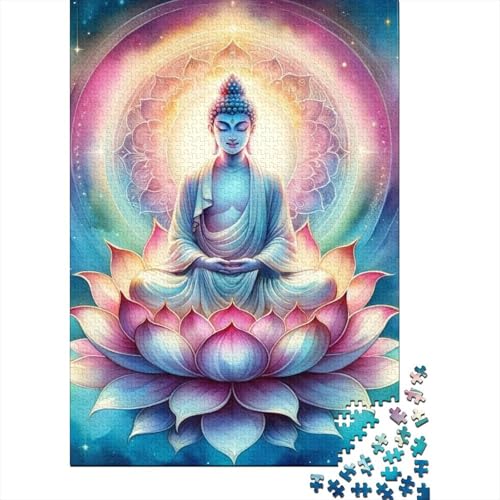 Buddha-Statue-Puzzles für Kinder und Jugendliche Holzpuzzles für Kinder und Jugendliche Nachhaltiges Puzzle für Erwachsene | Spiele 300 Teile (40 x 28 cm) von LMYmoney