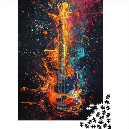 Bunte Gitarre 1000 Teile Puzzle für Kinder Kreatives rechteckiges Puzzle Geschenk Puzzles Spiel Denksportaufgaben Spielzeug 1000 Teile (75x50cm) von LMYmoney