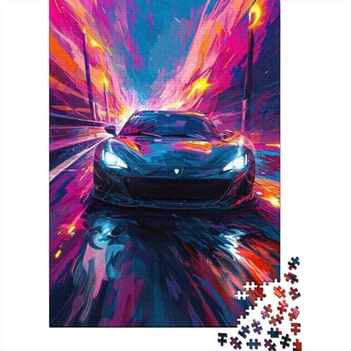 Bunte Klassische Sportwagen-Puzzles für Kinder, 300 Teile, Puzzles für Kinder und Teenager ab 12 Jahren, 300 Teile (40 x 28 cm) von LMYmoney