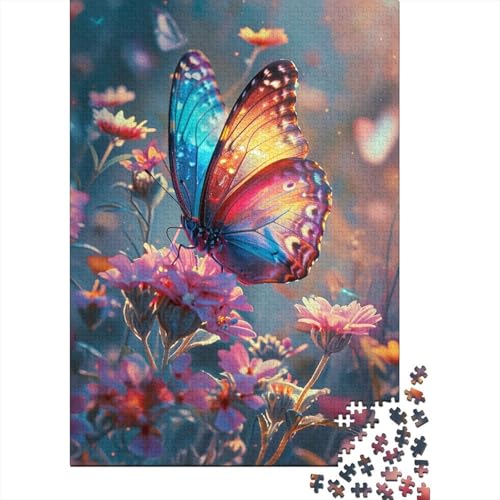 Bunte Schmetterlinge Puzzle für Erwachsene 1000 Teile, klassisches Puzzle, Puzzle, Wandkunst, einzigartiges Spielzeug, Geschenk, 1000 Teile (75 x 50 cm) von LMYmoney