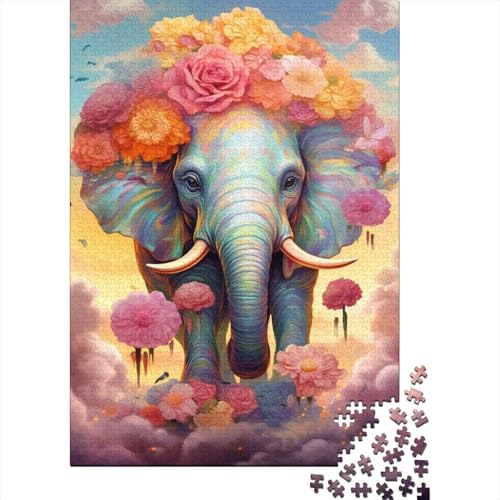 Bunte Tiere, Elefant, 1000-teiliges Puzzle für Kinder und Teenager, Teenager, Mann, Frau, Geschenk, 1000 Teile (75 x 50 cm) von LMYmoney