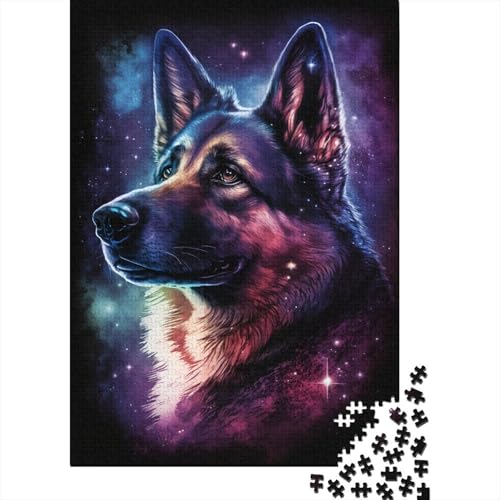 Buntes Galaxy-Puzzle mit deutschem Schäferhund, 1000 Teile, Puzzle für Kinder, Denkspiel, Puzzlespielzeug für Kinder, 1000 Teile (75 x 50 cm) von LMYmoney