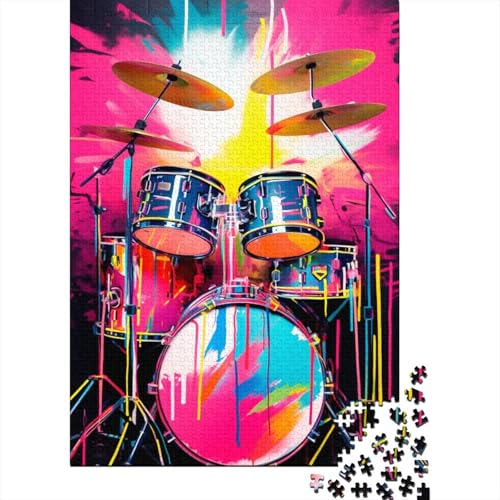 Buntes Neon-Graffiti-Schlagzeug-Puzzle 500 Teile, Puzzle für Kinder, Denkspiel, Puzzle-Spielzeug für Kinder, 500 Teile (52 x 38 cm) von LMYmoney