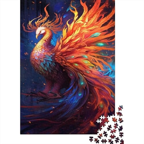 Buntes Phönix-Vogel-Puzzle für Kinder und Jugendliche, 500 Teile, Holzpuzzle für Teenager-Geschenke, Denksportspiel, 500 Teile (52 x 38 cm) von LMYmoney