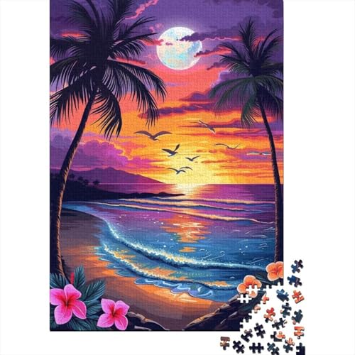 Buntes Strand-Sonnenuntergang-Puzzle 500 Teile Puzzle für Kinder, Denkspiel, Puzzle-Spielzeug für Kinder, 500 Teile (52 x 38 cm) von LMYmoney