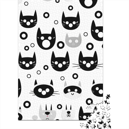 Cat Devoted Believers Puzzle Relax Challenge Toy 100 Prozent recycelte Pappe Puzzle für Erwachsene und Teenager 38 x 26 cm/1000 Teile von LMYmoney