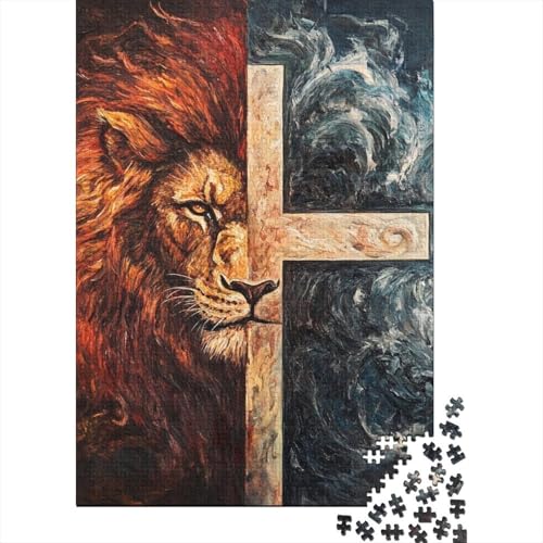 Christian Lion, christliche Geschenke, Puzzle ab 18 Jahren, Upe-Lernspiele, 100% recycelte Pappe, Puzzle für Frauen und Männer, 70 x 50 cm, 1000 Teile von LMYmoney