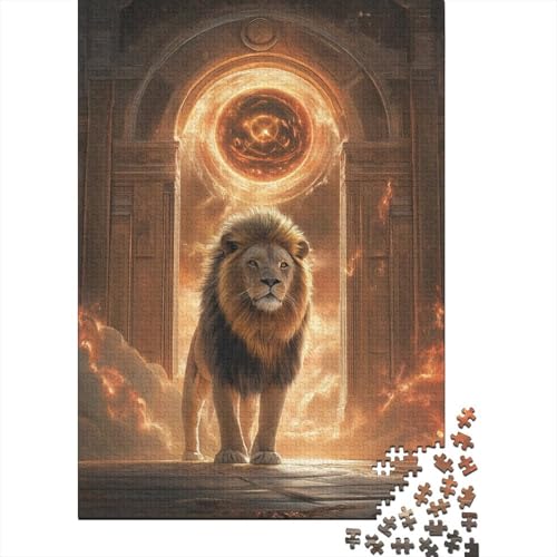 Christian Lion Devoted Believers Puzzle Relax Challenge Toy 100 Prozent Recycling-Karton Puzzle für Erwachsene und Teenager 38x26cm/1000 Teile von LMYmoney