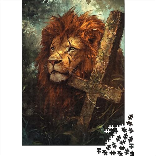 Christlicher Löwe Bibelverse Religiöse Geschenke Puzzle Alter 18 Jahre Upe Lernspiele 100% Recyclingkarton Puzzle für Jungen oder Mädchen 38x26cm/1000 Teile von LMYmoney