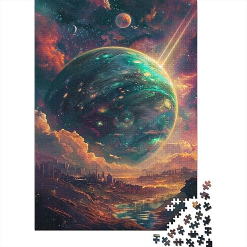 Colourful Planet 1000-teiliges Holzpuzzle für Kinder, Puzzle, Lernspiel, Herausforderungsspielzeug, 1000-teilig (75 x 50 cm) von LMYmoney