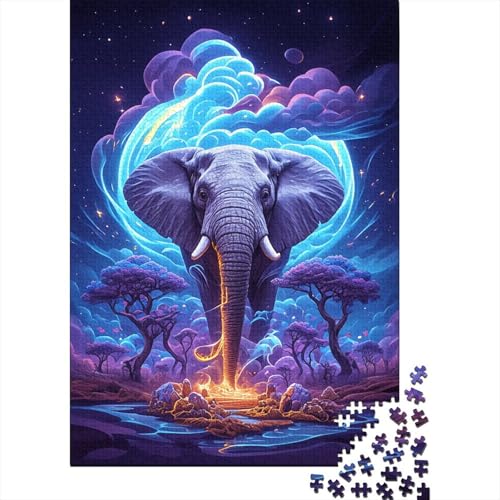 Fantasie-Elefant, Puzzle 300 Teile, kreatives rechteckiges großes Familienpuzzlespiel, Kunstwerk für Kinder und Teenager, 300 Teile (40 x 28 cm) von LMYmoney