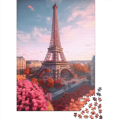 Frankreich, Eiffelturm-Puzzle für Kinder, 1000 Teile, Holzpuzzle für Teenager, Geschenke, Lernspiel für Erwachsene Teenager, 1000 Stück (75 x 50 cm) von LMYmoney