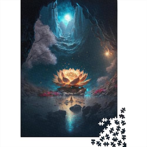 Galaxy Art Lotus 1000-teiliges Puzzle für Kinder, kreatives rechteckiges Puzzle, Gehirntraining, Herausforderungsspiel, Geschenk, 1000 Stück (75 x 50 cm) von LMYmoney