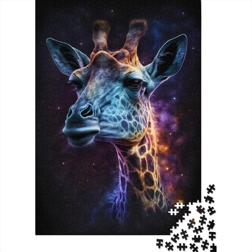 Galaxy Giraffe Puzzle für Teenager, 1000 Teile, Puzzle, Denksport-Puzzles für Kinder, 1000 Teile (75 x 50 cm) von LMYmoney