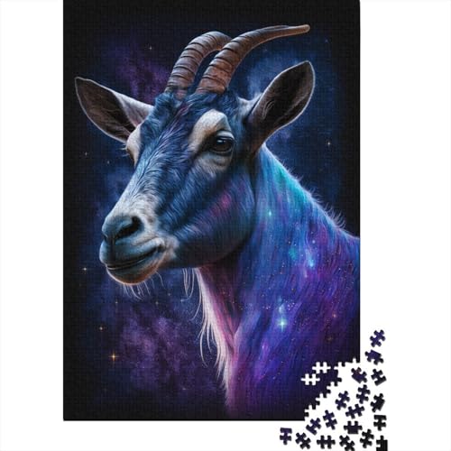 Galaxy Goat Space Puzzle 1000 Teile Puzzle für Kinder, Denkspiel, Puzzlespielzeug für Kinder, 1000 Teile (75 x 50 cm) von LMYmoney