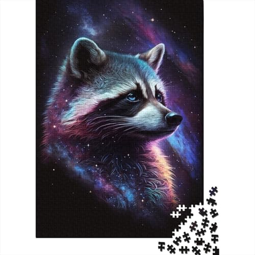 Galaxy Raccoon Puzzle 500 Teile Puzzle für Kinder, Denkspiel, Puzzlespielzeug für Kinder, 500 Stück (52 x 38 cm) von LMYmoney