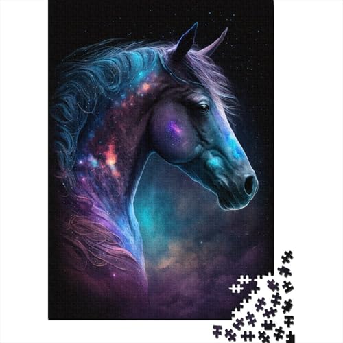 Galaxy Space Horse 500-teiliges Puzzle für Kinder – Puzzles für Teenager Puzzles – Entspannungs-Puzzlespiele – Denksport-Puzzle 500 Teile (52 x 38 cm) von LMYmoney