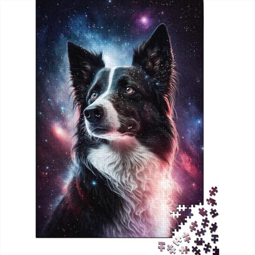 Galaxy Star Border Collie Puzzle für Kinder 1000-teiliges Puzzle Rechteckiges Puzzle Geschenke Und Heimdekor Und Familienspiel 1000 Teile (75x50cm) von LMYmoney