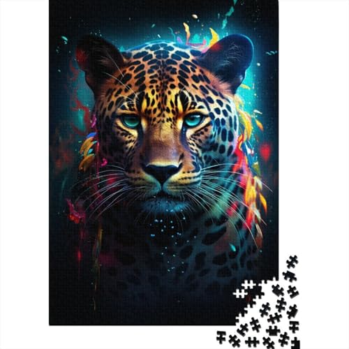 Graffiti-Kunst-Leoparden-Puzzle 500 Teile, Puzzle für Kinder, Denkspiel, Puzzle-Spielzeug für Kinder, 500 Teile (52 x 38 cm) von LMYmoney