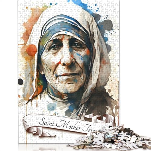 Heilige Mutter Teresa, Indien, 1000 Puzzles für Erwachsene, Dekompressionsspielzeug, Denksportaufgaben für Frauen und Männer, 1000 Teile (75 x 50 cm) von LMYmoney