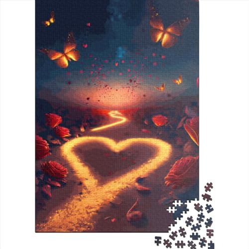 Herz-Strand-Puzzle, 500 Teile, Puzzle für Erwachsene, Puzzles für Teenager, Geschenke, Lernspiel, Herausforderungsspielzeug, 500 Teile (52 x 38 cm) von LMYmoney