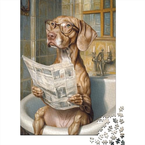 Hund liest Zeitung, Puzzle für Erwachsene ab 18 Jahren, Upe Lernspiele, Puzzle für Erwachsene für Jungen oder Mädchen, 1000 Teile (75 x 50 cm) von LMYmoney