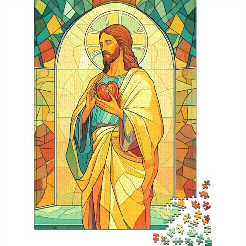 Jesus-Puzzle, Lernspiele, Familienaktivitäten, Puzzle aus 100% recycelter Pappe für Kinder und Erwachsene ab 12 Jahren, 38 x 26 cm, 1000 Teile von LMYmoney