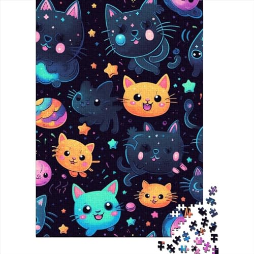 Katze Christliches religiöses Gebet Geschenke Puzzle Entspannen Herausforderung Spielzeug Papier Rechteckiges Puzzle für Erwachsene Kinder 38x26cm/1000 Teile von LMYmoney