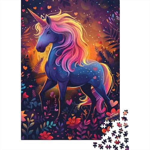 Kreatives rechteckiges Puzzle für Kinder, 500 Teile, Bunte Einhörner, Puzzle, praktisches Spiel, Familiendekoration, 500 Teile (52 x 38 cm) von LMYmoney