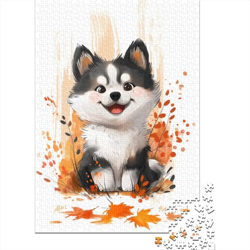 Kreatives rechteckiges Puzzle für Kinder, 500 Teile, süßes Husky Puzzle, Puzzle, praktisches Spiel, Familiendekoration, 500 Teile (52 x 38 cm) von LMYmoney