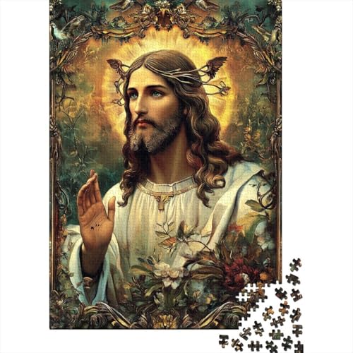 Kunst, Christlicher Jesus, Christliche religiöse Überzeugungen, Puzzle, Alter 18 Jahre, Upe Lernspiele, Papier, rechteckiges Puzzle für Erwachsene und Teenager, 38 x 26 cm/1000 Teile von LMYmoney