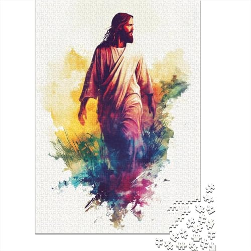 Kunst, Christlicher Jesus, Christliche religiöse Überzeugungen, Puzzle, Alter 18 Jahre, Upe Lernspiele, Papier, rechteckiges Puzzle für Erwachsene und Teenager, 38 x 26 cm/1000 Teile von LMYmoney