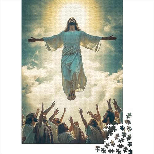 Kunst, christlicher Jesus, Heilung, inspirierende Gebete, Puzzle, interessantes Stressabbau-Papier, rechteckiges Puzzle für Frauen und Männer, 70 x 50 cm/1000 Teile von LMYmoney