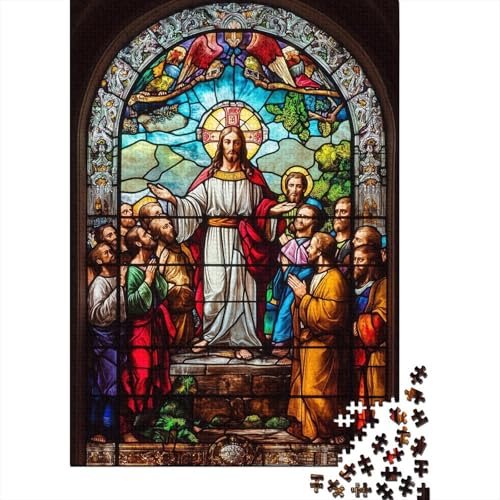 Kunst, christlicher Jesus, Ostergeschenke, Puzzle, Familienspaß, 100 Prozent recycelte Pappe, Puzzle für Erwachsene und Kinder, 38 x 26 cm, 1000 Teile von LMYmoney