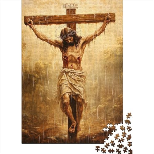 Kunst, christlicher Jesus, Ostergeschenke, Puzzle, Familienspaß, 100 Prozent recycelte Pappe, Puzzle für Erwachsene und Kinder, 38 x 26 cm, 1000 Teile von LMYmoney