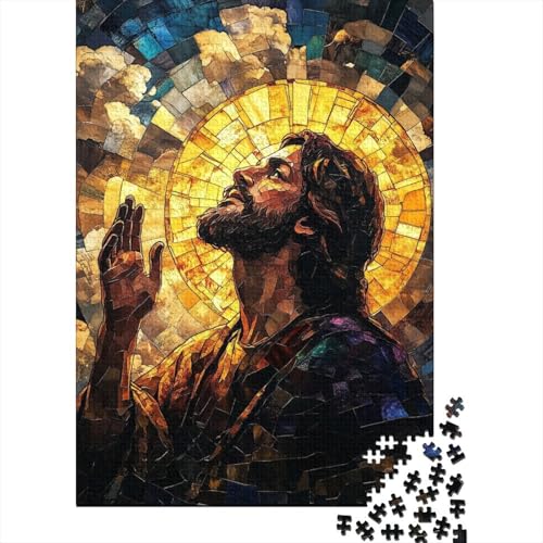 Kunst, christlicher Jesus, Ostergeschenke, Puzzle, Familienspaß, 100 Prozent recycelte Pappe, Puzzle für Erwachsene und Kinder, 38 x 26 cm, 1000 Teile von LMYmoney