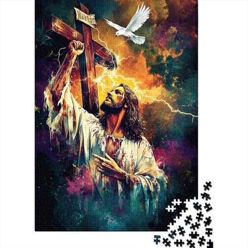 Kunst, christlicher Jesus, katholischer Glaube, Puzzle, kreative Spiele, Premium-Karton-Puzzle für Erwachsene und Teenager, 38 x 26 cm, 1000 Teile von LMYmoney