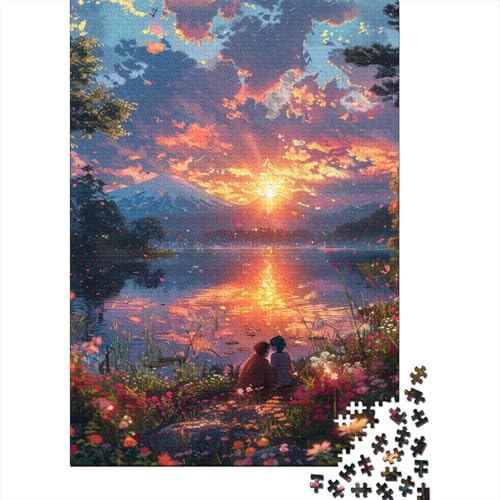 Landschaftspuzzle im japanischen Stil für Kinder, 1000 Teile, klassisches Puzzle, entspannendes, Puzzlespiel, Denksportaufgabe, 1000 Teile (75 x 50 cm) von LMYmoney