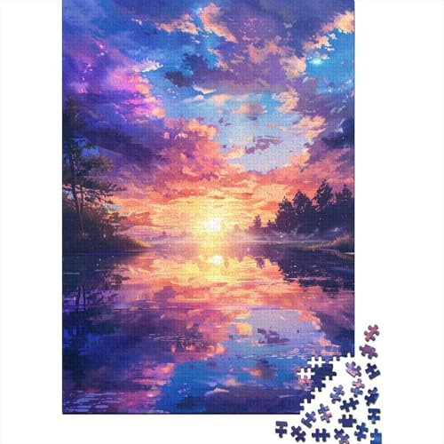 Malerei, ruhiger Himmel, Puzzle, 500 Teile, Holzpuzzle für Kinder und Jugendliche, Familienspiel, 500 Teile (52 x 38 cm) von LMYmoney