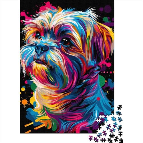 Malteser-Hundekunst-Puzzle 300 Teile Puzzle für Kinder, Denkspiel, Puzzle-Spielzeug für Kinder, 300 Teile (40 x 28 cm) von LMYmoney