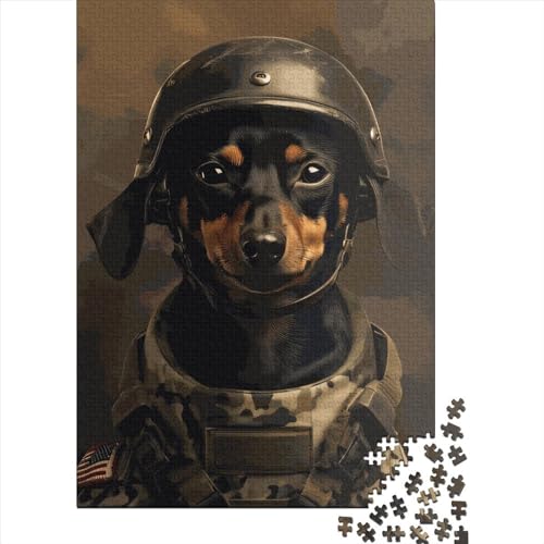 Miniaturpinscher-Soldat-Puzzle für Erwachsene und Jugendliche, 500 Teile, Puzzles für Kinder, Puzzles, Heimdekoration, Puzzle-Spielzeug, 500 Teile (52 x 38 cm) von LMYmoney