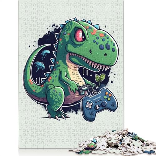 Niedliche Dinosaurier-Gamer-Puzzles für Erwachsene, Familienspaß, Problemlösungspuzzles für Frauen und Männer, 1000 Teile (75 x 50 cm) von LMYmoney