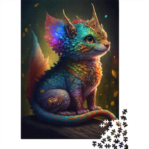 Niedliche Drachen-Puzzles, 500 Teile, Holzpuzzles für Kinder und Jugendliche, Familienspiel, 500 Teile (52 x 38 cm) von LMYmoney