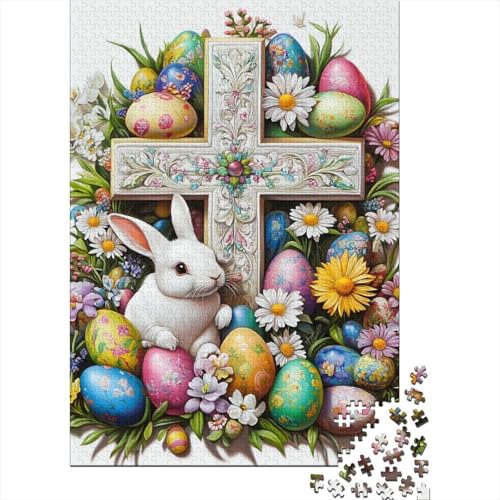 Niedliche Osterhasen-Puzzles für Erwachsene, Familienspaß, Problemlösungspuzzles für Frauen und Männer, 1000 Teile (75 x 50 cm) von LMYmoney